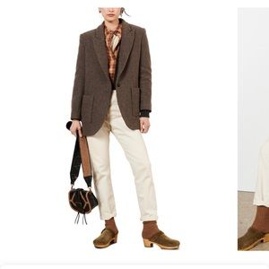 Brown tweed oversized blazer jacket BA&SH